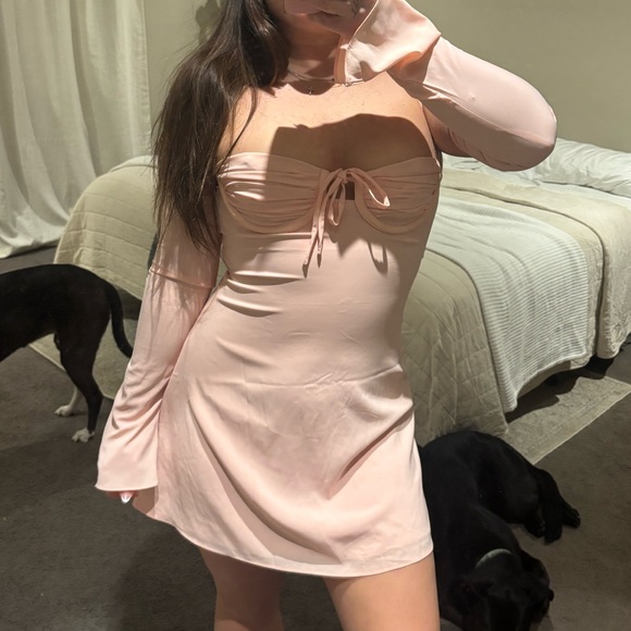 Baby boo fiona mini dress- blush. Size medium - Picture 5 of 8